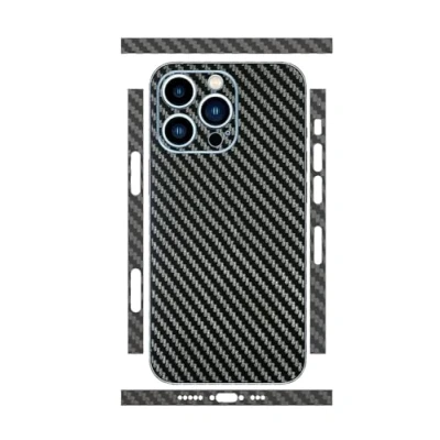 Afbeelding van GIOPUEY 2 stuks rugbeschermer compatibel met iPhone 14 Pro, Pro rugbeschermfolie, koolstofvezel textuur, matte anti vingerafdruk, kras zwart