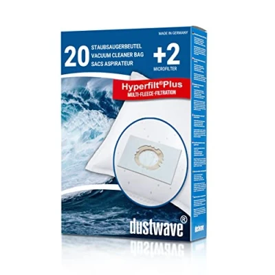 Afbeelding van 20 stofzuigerzakken geschikt voor Severin BC 7035.269 S`POWER Snowlight vloerstofzuiger van dustwave® merkstofzak Made in Germany incl. microfilter