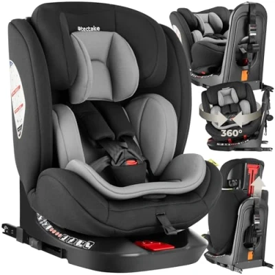 Afbeelding van tectake® Draaibare Kinderstoel Auto Linus, i Size goedkeuring, met ISOFIX Autostoel Zitverhoger Kinderzitje Autostoeltjes