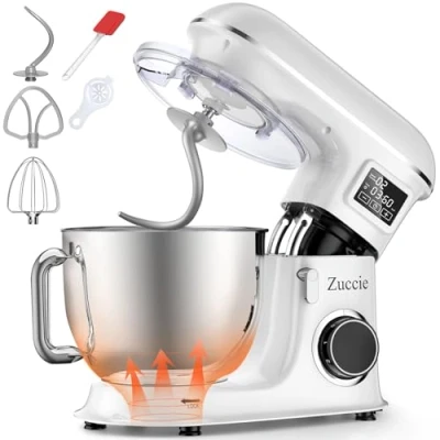 Afbeelding van Zuccie Planetaria Keukenmachine Keukenrobot Keukenmixer, 1500 W, 8 liter, planeetmachine, 6 snelheden, gisting en lcd timing, multifunctionele professionele kneedmachine
