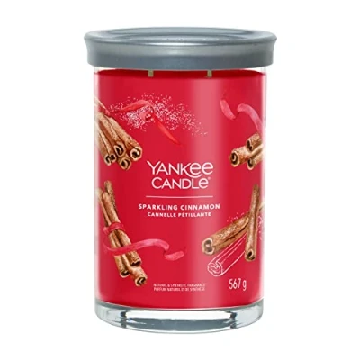 Afbeelding van Yankee Candle Signature Geurkaars Sprankelende kaneel grote beker Kaars met dubbele lonten Soja Wax Blend Lange Brandende Perfecte cadeaus voor vrouwen