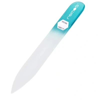 Afbeelding van REMOS Nagelvijl van echt gehard glas dubbelzijdig 8 cm turquoise