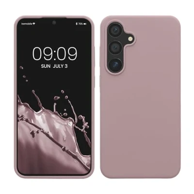Afbeelding van kwmobile telefoonhoesje compatibel met Samsung Galaxy S24 Plus hoesje Zachte case voor smartphone Back cover in licht oudroze