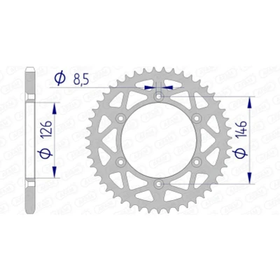 Afbeelding van AFAM Tandwiel Achterzijde Aluminium 52T 520