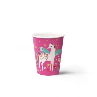 Afbeelding van PAW Wegwerp Bekers Set (8 st.) I Inhoud 250 ml Wegwerpbekers Ideaal voor Bruiloft, Kinderfeest, Verjaardag, Vieringen Papieren Druk op Waterbasis Feeën Eenhoorn