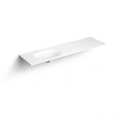 Afbeelding van Clou Hammock Wastafelblad Enkele Waskom Links 170cm Compositie 20 Aluite Mat Wit