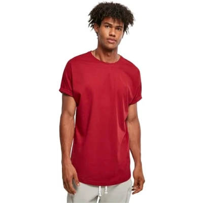 Afbeelding van Urban Classics LONG Shaped Turnup Tshirt basic, Heren, Maat: XXL, Brickred