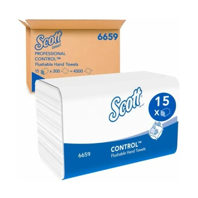 Afbeelding van Scott 6659 Handdoek Intergevouwen Wit 1 Laags