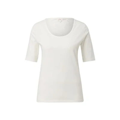 Afbeelding van s.Oliver MIT Uausschnitt Tshirt basic, Dames, Maat: 44, Ecru