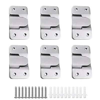 Afbeelding van MZMing 6 Pairs [12 Pack] Flush Concealed Mount Bracket Interlocking Hang Buckle Headboard Furniture Connector Stainless Steel Wall Hardware Hanging for Pictures Mirrors Frames etc.