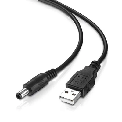 Afbeelding van conecto, holle stekkeradapter, laagspannings oplaadkabel, 2,5 mm stekker naar USB type A stekker, 60 cm, zwart