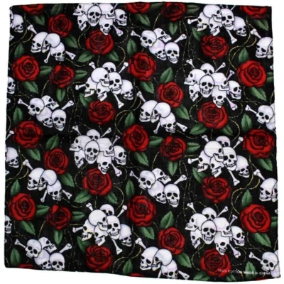 Afbeelding van Zac&#039;s Alter Ego Skulls and roses Bandana Zwart