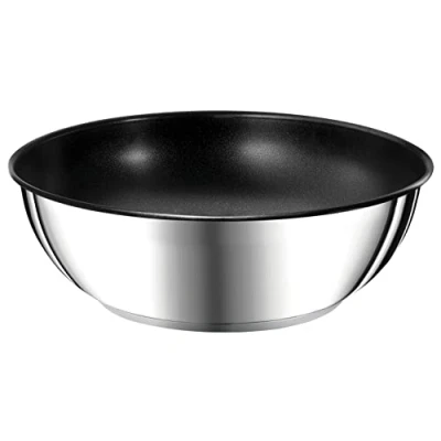 Afbeelding van Tefal Ingenio Preference L9737702 Wokpan, 26 cm, inductie, roestvrij staal, antiaanbaklaag, stapelbaar, vaatwasmachinebestendig, gemaakt in Frankrijk