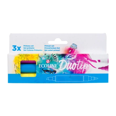 Afbeelding van Duotip marker Ecoline primair set 3 kleuren