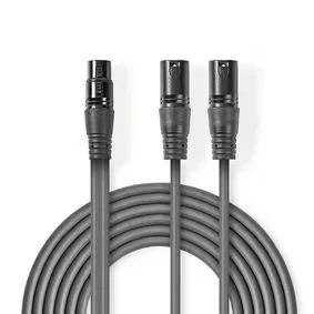Afbeelding van DMX kabel (m/v) Nedis 3 meter (Digitaal, 110 Ohm, pin)
