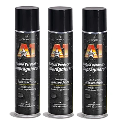 Afbeelding van Dr. Wack A1 cabrio afdek impregneerder, dak impregnering, stoffen dak, impregneren, dakimpregneerspray, 3 x 400 ml