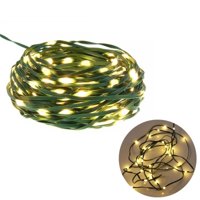 Afbeelding van Cheqo® Draadverlichting Kerstverlichting Kerstlampjes Kerstboomverlichting Lampjes Slinger Lichtsnoer LED voor Binnen en Buiten 80LED Extra Warm Wit