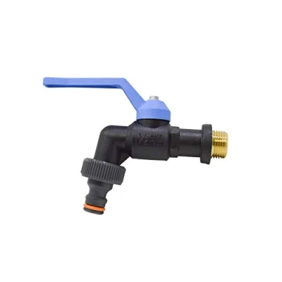Afbeelding van S&amp;M 180.026 Griffin 1/2 vorstbal handvat van zwart polypropyleen met automatische heropname blauwe kunststof