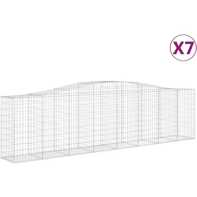 Afbeelding van vidaXL Schanskorven 7 st gewelfd 400x50x100/120 cm ijzer