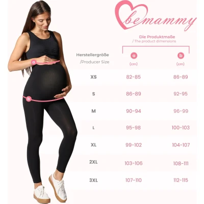 Afbeelding van BE Mammy BE20 230 LE Dames Zwangerschapsleggings Lang Katoen Elasthan Yogabroek Donker Gemêleerd L