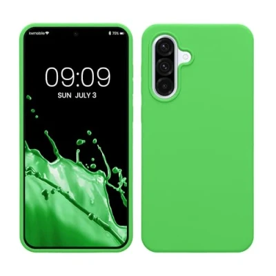 Afbeelding van kwmobile telefoonhoesje geschikt voor Samsung Galaxy A36 5G Hoesje met siliconen coating Smartphone case in limoengroen