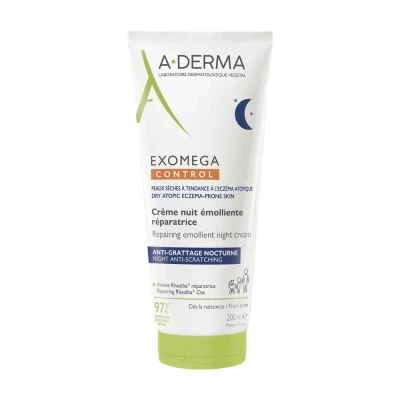 Afbeelding van A Derma ExoMega Control Herstellende Emolliërende Nachtcrème Anti Jeuk 200ml