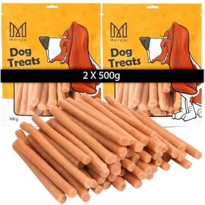 Afbeelding van MERSJO Hondensnoepjes, 85% hoog vleesgehalte, geen additieven, graan en suikervrij, lekkernijen voor honden als dagelijkse aanvulling, natuurlijke kauwhulp, zalmcabano&#039;s, 1000 g