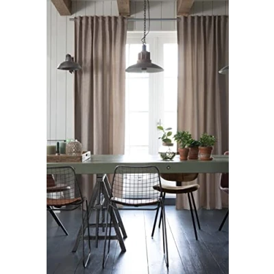Afbeelding van Elbersdrucke Verduisteringsgordijn met verborgen lussen, Sundown 09, beige, verduisterend, warmte isolerend, energiebesparend, 255 x 135 cm, gordijn voor woonkamer, slaapkamer, hal, 198732