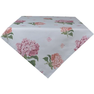 Afbeelding van Clayre &amp; Eef Tafelkleed 150x150 cm Blauw Roze Katoen Vierkant Hortensia