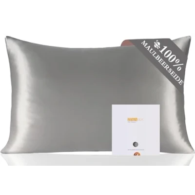 Afbeelding van Zimasilk Kussensloop van 100% moerbeizijde voor haar en huid, 1 stuk (40 x 60 cm, donkergrijs)