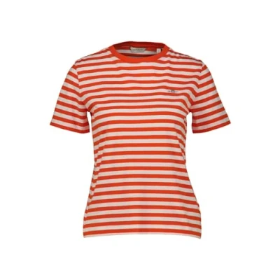 Afbeelding van GANT Regular Striped Shield Tshirt print, Dames, Maat: Medium, Orange red