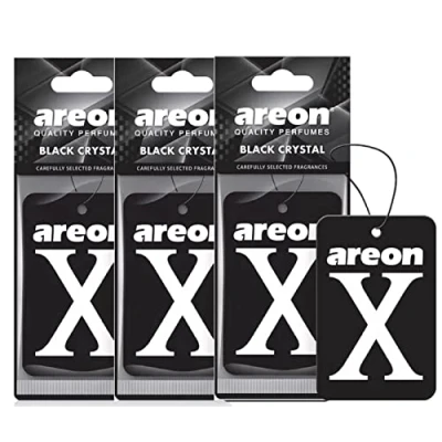 Afbeelding van AREON x auto geur zwart kristal luchtverfrisser hanger spiegel karton 2D (Set Pack 3)