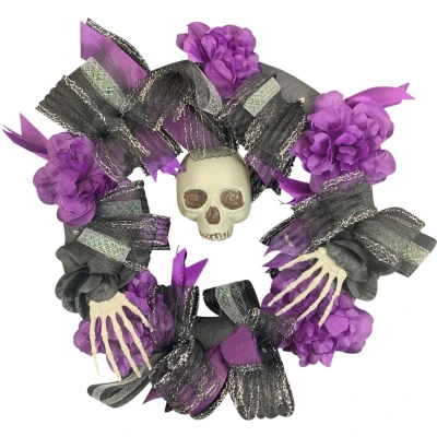 Afbeelding van Halloween krans met skelet 45cm
