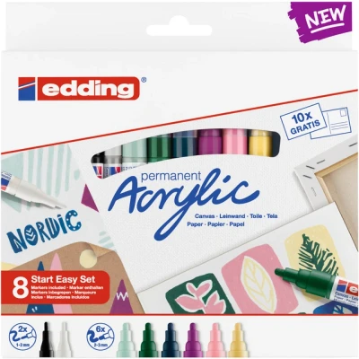 Afbeelding van edding Acrylic Marker starter set Nordic 8 ST 1 2/2 3mm / 4 SES8N