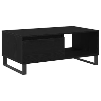 Afbeelding van vidaXL Salontafel Zwart eiken Engineered hout en metaal Standaard Opslag