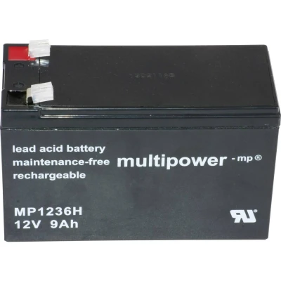 Afbeelding van multipower PB 12 9 6,35 Loodaccu V Ah Loodvlies (AGM) (b x h d) 151 102 65 mm Kabelschoen 6.35 Onderhoudsvrij, Geringe zelfontlading