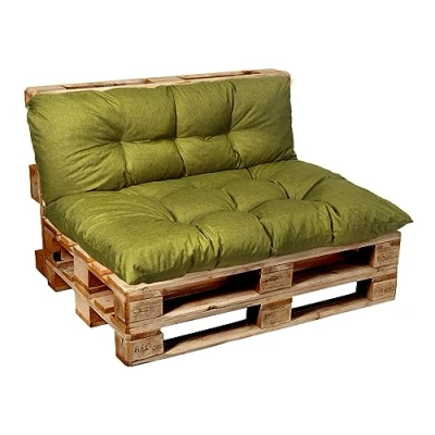 Afbeelding van Garden Factory Palletkussen, zitkussen, rugkussen of set, gewatteerd Set (Zitkussen 120x60+Rugkussen 120x40) Limoen