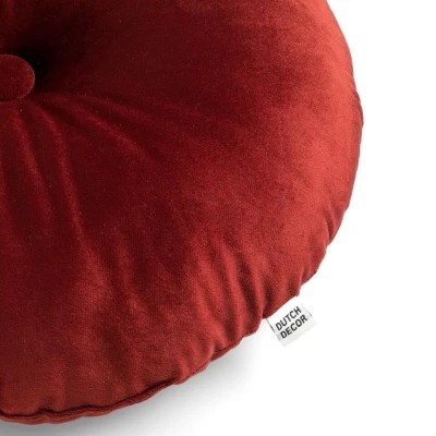 Afbeelding van Dutch Decor OLLY Sierkussen rond velvet 40 cm Merlot rood