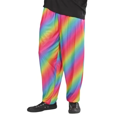 Afbeelding van Widmann Jaren 80 &amp; 90 Kostuum Baggy Broek 80s Regenboog Kleuren Man Multicolor Medium / Large Carnavalskleding Verkleedkleding