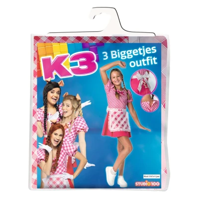 Afbeelding van K3 Verkleedjurk 3 Biggetjes Maat 134