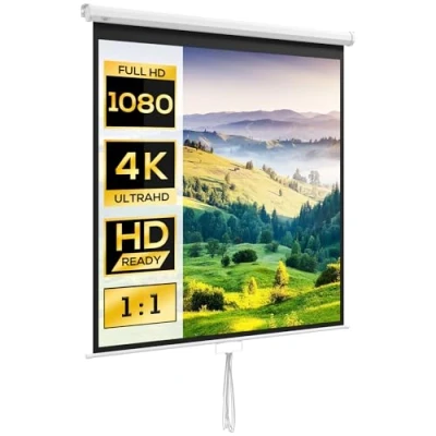 Afbeelding van HOMCOM Projectiescherm Kunststof 162,5x8x162cm Wit
