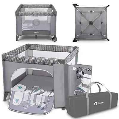 Afbeelding van Lionelo Campingbed/box Lene Grey Scandi