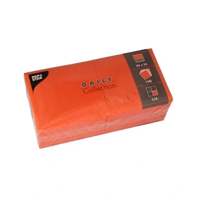 Afbeelding van PAPSTAR, 150 servetten &quot;DAILY Collection&quot; 1/4 vouw 24 cm x nectarine