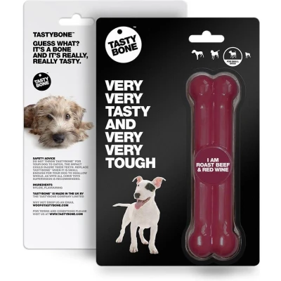 Afbeelding van TastyBone Small Roast Beef &amp; Red Wine Hond Kauwspeelgoed Vegan Kluif Nylabone