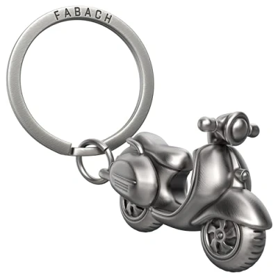 Afbeelding van FABACH vespa sleutelhanger, cadeau scooter, sleutelhanger voor rijders, geschenken, motorscooter, geluksbrenger, rijden voorzichtig, antiek zilver, 1, Modern