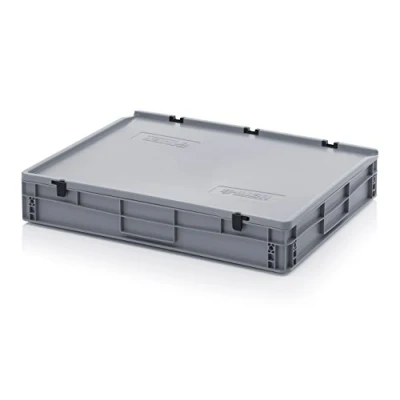 Afbeelding van Auer Packaging Eurocontainer Eurobox 80 x 60 13,5 cm met scharnierdeksel incl. gratis duimstok