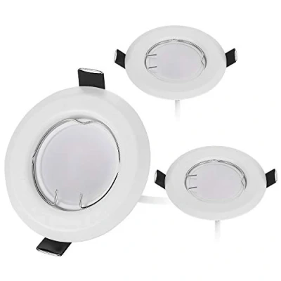 Afbeelding van HCFEI Set van 3 platte LED inbouwspots, ultra vlak in mat wit met spotmodule, 230 V, W, 320 lumen, warmwit, 3000 K, 120 graden stralingshoek, dimbaar, 53 70 mm, inbouwgat