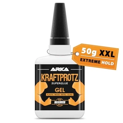 Afbeelding van 50 g superlijm extra sterk Inclusief anti uitdroogtip KRAFTPROTZ Vloeibare Universeel te gebruiken voor het lijmen van plastic, kunststof, glas, hout, steen, metaal en nog veel meer
