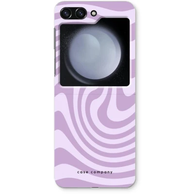 Afbeelding van Case Company® hoesje geschikt voor Samsung Galaxy Z Flip5 Swirl Paars Soft Cover Telefoonhoesje Bescherming aan alle Kanten en Schermrand