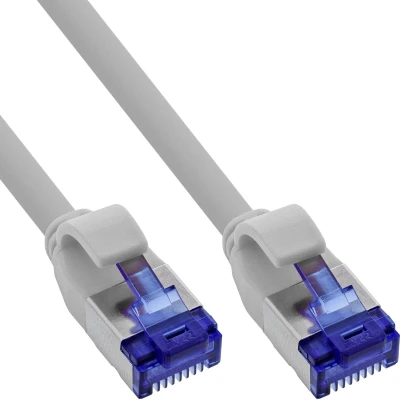 Afbeelding van InLine® Patch cable slim, Cat.6A, S/FTP, TPE (LSZH) flexible, PoE, grey, 1m
